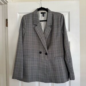 AQUA Bloomingdale’s Gray Plaid Women's Blazer - size S